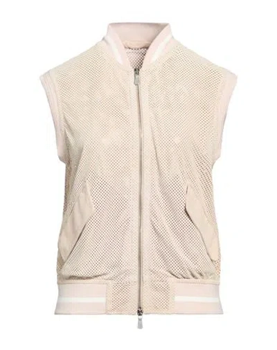 Eleventy Woman Vest Antique Rose Size 2 Lambskin, Cotton In Pink