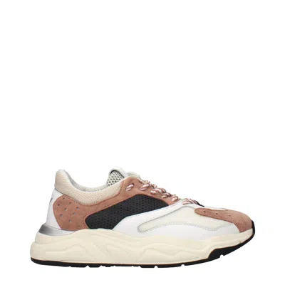 Eleventy Women's Sneakers White Fabric/desert Rose In Multi