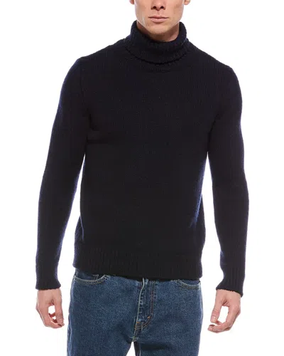 Eleventy Wool & Cashmere-blend Turtleneck Sweater In Black