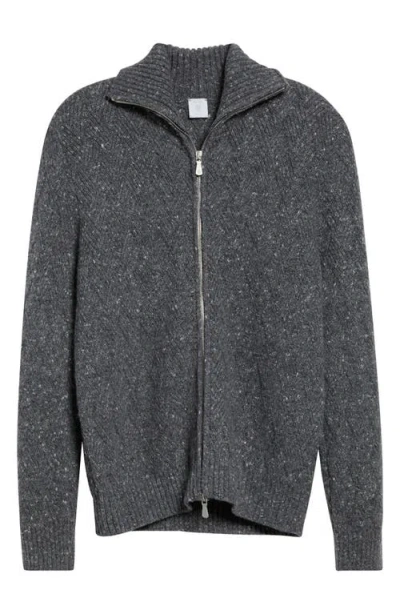 Eleventy Wool & Cashmere Blend Zip Cardigan In Gray