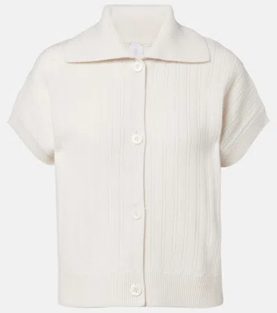 Eleventy Wool And Cashmere Polo Shirt In White