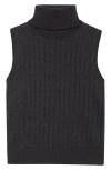 Eleventy Wool & Cashmere Turtleneck Sweater Vest In Gray