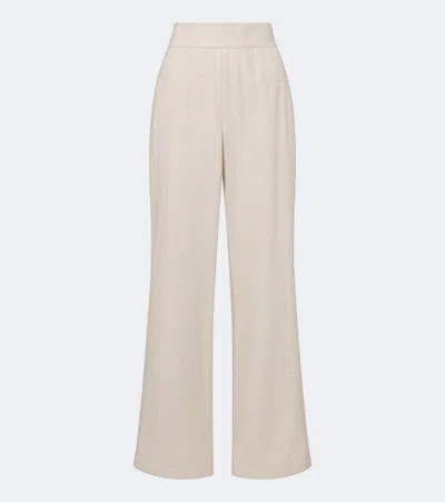 Eleventy Wool And Cashmere Wide-leg Pants In Sand