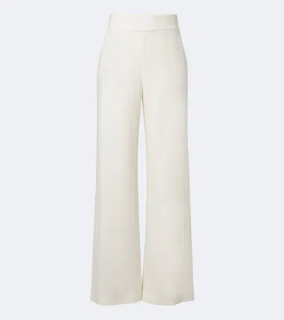 Eleventy Wool And Cashmere Wide-leg Pants In Weiss