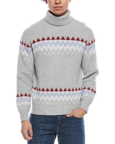 Eleventy Wool & Cashmere-blend Turtleneck Sweater In Gray