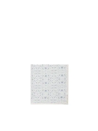 Eleventy Wool And Cotton Blue Scarf