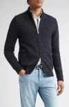 Eleventy Wool-blend Zip-up Cardigan In Blue