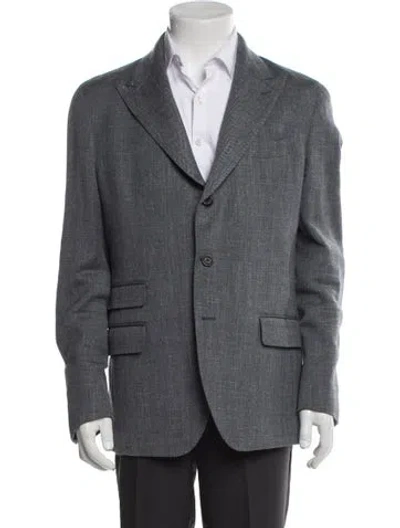 Pre-owned Eleventy Wool Blazer In Blue