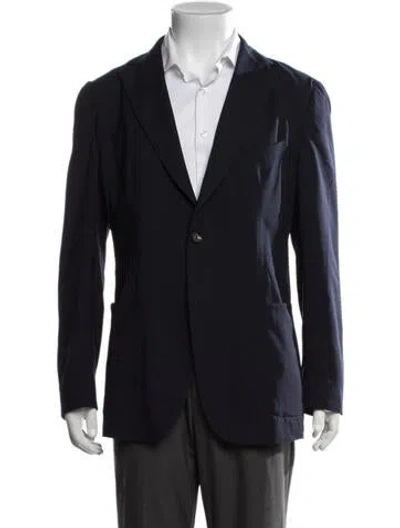 Pre-owned Eleventy Wool Blazer In Blue
