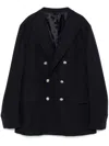 Eleventy Double-breasted Blazer In Blue