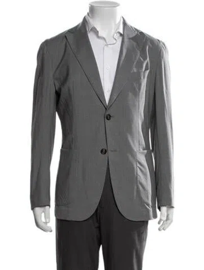 Pre-owned Eleventy Wool Blazer In Grey