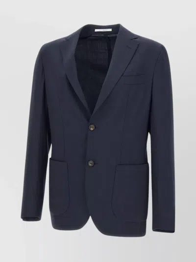 Eleventy Wool Blazer Peaked Lapels
