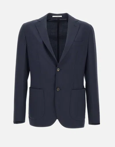 Eleventy Wool Blazer With Peaked Lapels
