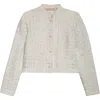 Eleventy Wool Blend Bouclé Tweed Crop Jacket In Neutral