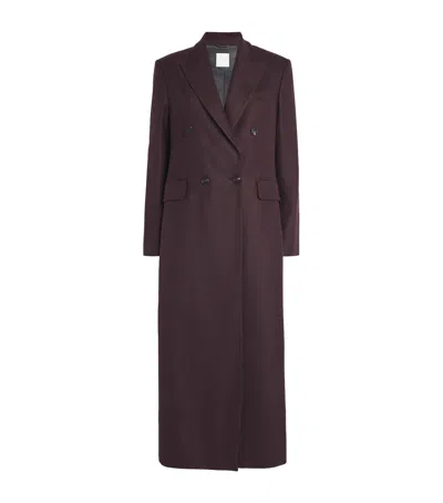 Eleventy Wool-blend Double-breasted Duster Coat In Burgundy