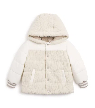 Eleventy Kids' Wool-blend Fleece Puffer Coat In Neutral