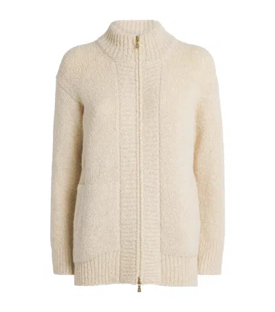 Eleventy Wool-blend Knitted Jacket In Neutral