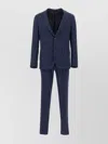 Eleventy Wool Blend Pinstripe Suit With Elasticated Waistband In Blue