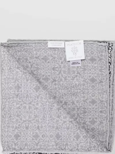 Eleventy Wool Blend Scarf With Intricate Pattern In Gray