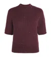 Eleventy Wool-blend Sequin Sweater In Purple