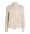 Eleventy Wool-blend Sequin Zip-up Cardigan In Neutral