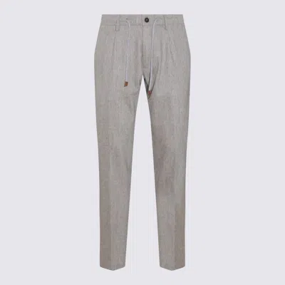 Eleventy Mélange-effect Tapered Trousers In Grey