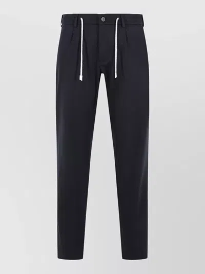 Eleventy Wool Blend Trousers Side And Back Pockets In Black