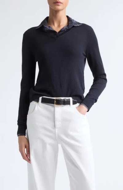 Eleventy Wool Blend V-neck Sweater In Blue