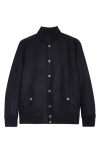 Eleventy Wool Bomber Jacket In Black