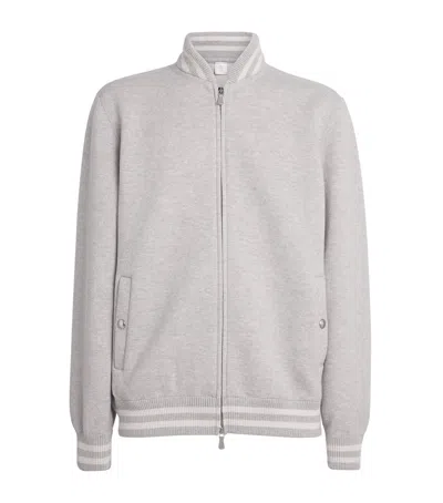 Eleventy Wool Bomber Jacket In Gray