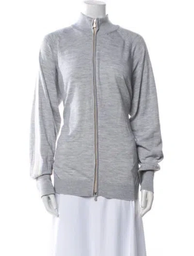 Pre-owned Eleventy Wool Bomber Jacket In Gray