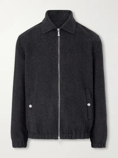 Eleventy Wool Bomber Jacket In Gray