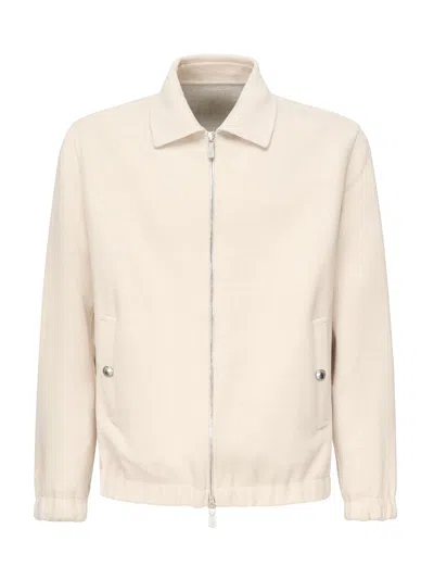 Eleventy Wool Bomber Jacket In Neutral