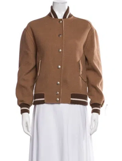Pre-owned Eleventy Wool Bomber Jacket W/ Tags In Brown