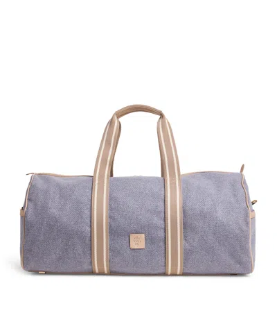 Eleventy Wool Canvas Holdall In Gray