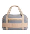 Eleventy Wool Canvas Leather-trim Gym Bag In Gray