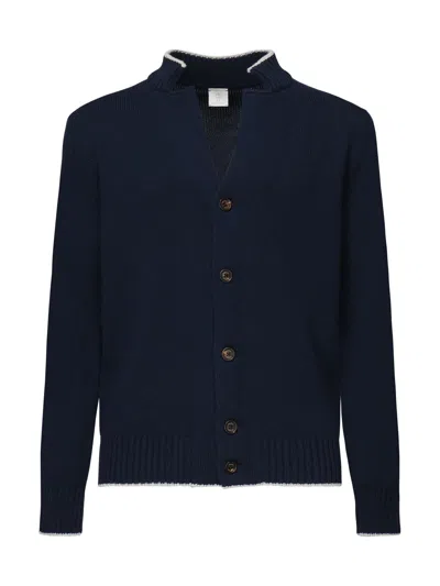 Eleventy Wool Cardigan In Blue
