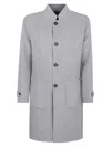 Eleventy Wool-cashmere Blend Coat With Stand Collar In Gray