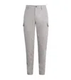 Eleventy Wool-cashmere Cargo Trousers In Gray