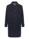 Eleventy Reversible Coat With Back Vent Detail In Blue