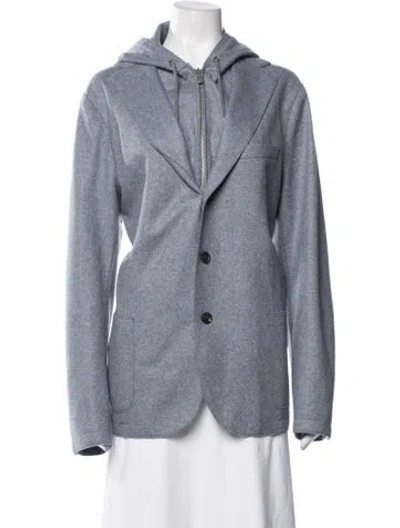 Pre-owned Eleventy Wool Coat In Blue/grey