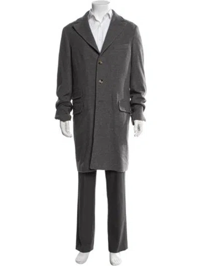 Pre-owned Eleventy Wool Coat W/ Tags In Grey
