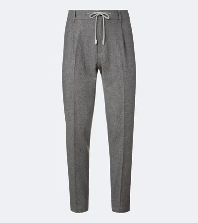 Eleventy Wool, Cotton, And Cashmere Straight Pants In Gray