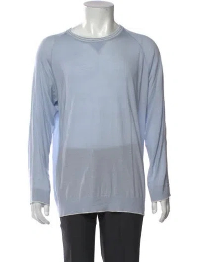 Pre-owned Eleventy Wool Crew Neck Pullover In Blue