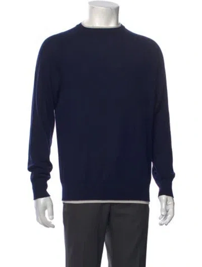 Pre-owned Eleventy Wool Crew Neck Pullover In Blue