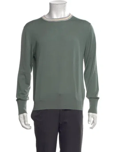 Pre-owned Eleventy Wool Crew Neck Pullover In Green