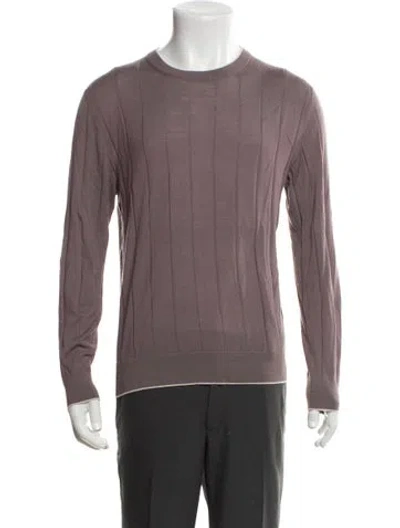Pre-owned Eleventy Wool Crew Neck Pullover In Purple