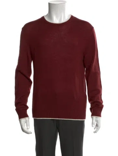 Pre-owned Eleventy Wool Crew Neck Pullover In Red