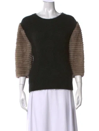 Pre-owned Eleventy Wool Crew Neck Sweater In Black