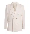Eleventy Wool Double-breasted Blazer In Neutral
